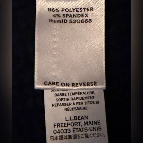 L.L. Bean Dark Blue Women”s Signature Brushed-Back Waffle Anorak - Picture 5 of 5